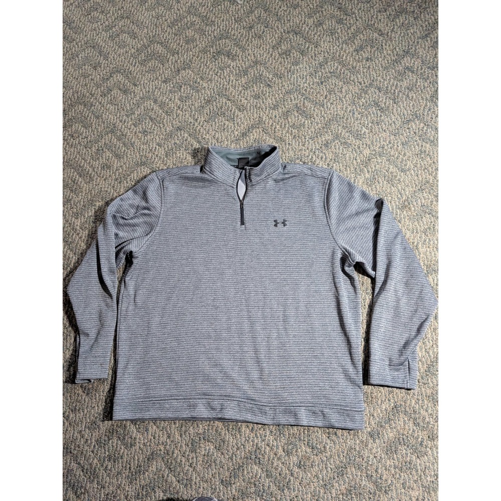 Under Armour Storm Mens 1/4 Zip Pullover Grey Heather Stripe 1373674 2XL